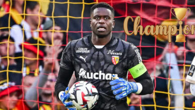 Brice Samba élu homme du match du RC Lens face au PSG