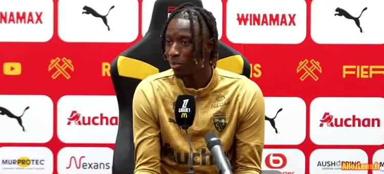 Amadou Haïdara en conférence de presse au RC Lens