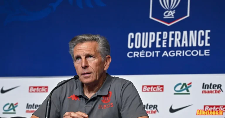 Claude Puel, attaquant Pierre Sage avant la finale de la Coupe.