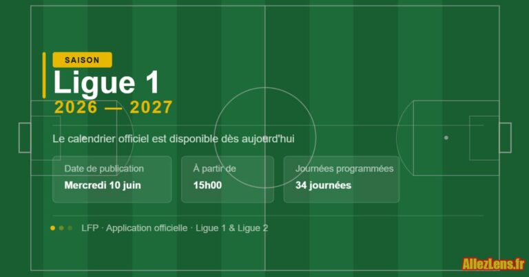 Calendrier Ligue 1 à venir