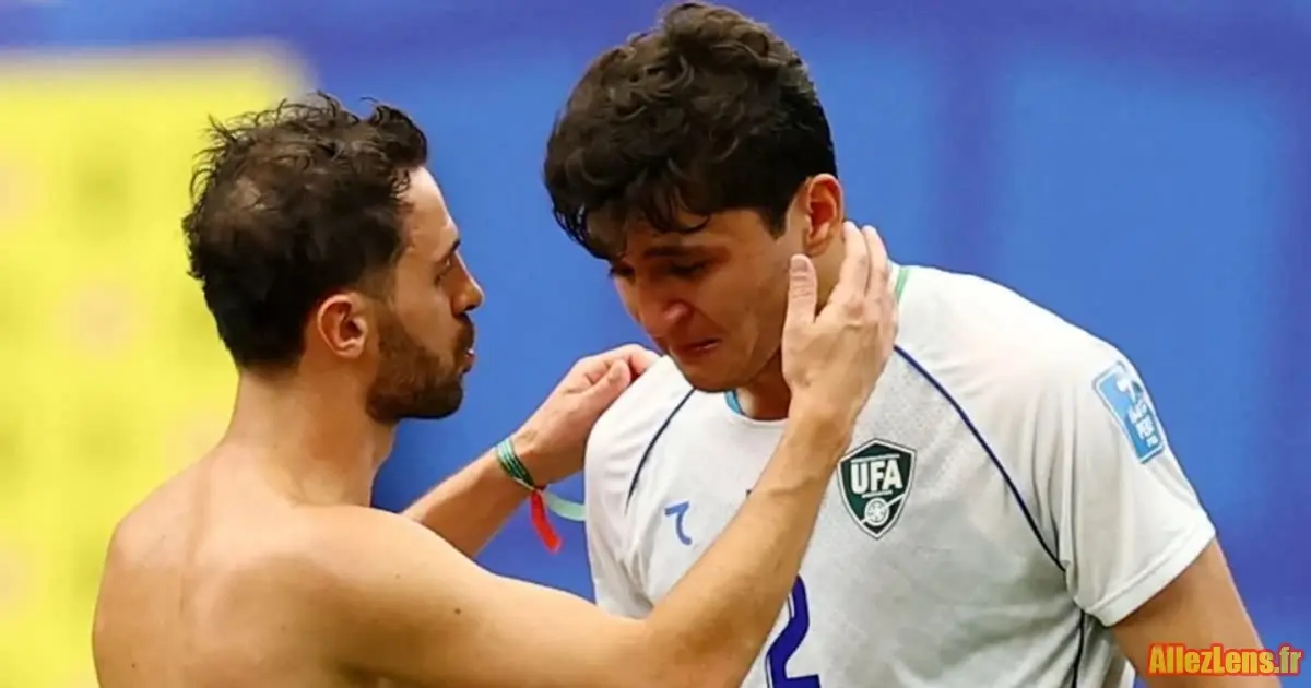 Khusanov en pleurs après la défaite face au Portugal